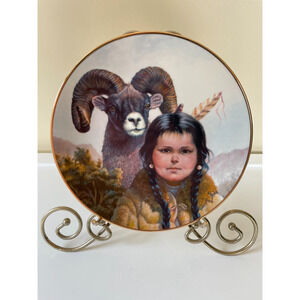 Native American Collector Plate 1986 "Noble Companions" By Perillo 8.25”D